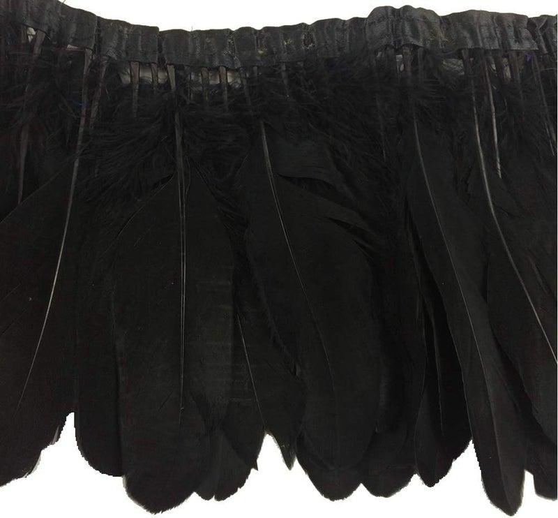 Sowder Black Duck Goose Feather Trim Fringe 2 Yards - Image 1
