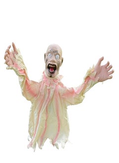 Brain Giggles Brain Giggles Scary Doll Props Horror Decoration Large Swing Ghost Hanging Ghost Decoration for Indoor Outdoor Garden Lawn Decoration - White  - Image 1