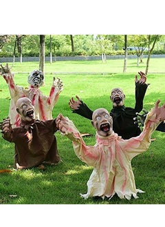 Brain Giggles Brain Giggles Scary Doll Props Horror Decoration Large Swing Ghost Hanging Ghost Decoration for Indoor Outdoor Garden Lawn Decoration - White  - Image 4