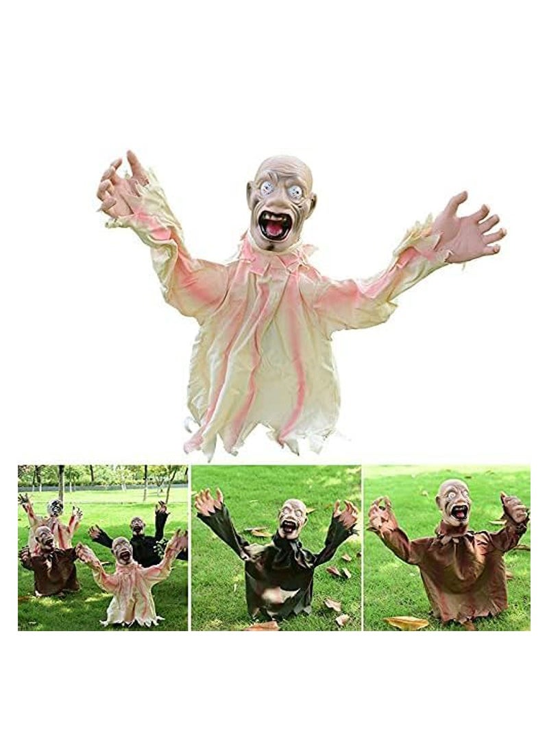 Brain Giggles Brain Giggles Scary Doll Props Horror Decoration Large Swing Ghost Hanging Ghost Decoration for Indoor Outdoor Garden Lawn Decoration - White  - Image 3