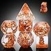DNDND Capybara DND Dice Set with Cute Animal Inside 7PCS Hand Made Polyhedral Resin Dice for Dungeons and Dragons RPG Games with Gold Numbers Unique Collector Dice in Velvet Bag Gift for Gamers - Image 2