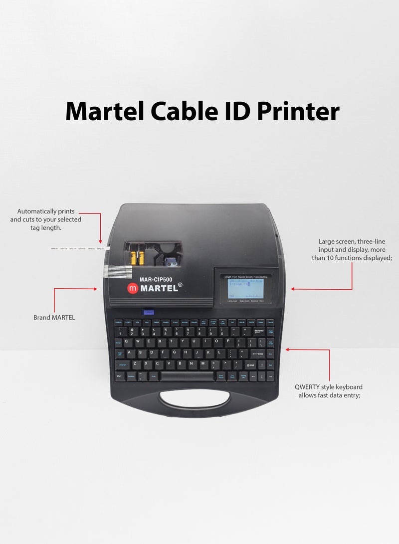 MARTEL Cable ID Printer | Wire Printer | Quick Labeling for Wiring with Insulating Tubes and Self-Adhesive Tapes | Fits Various Cable Sizes from 2.5 to 6.5 mm - Image 4