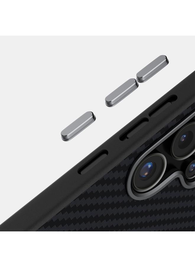 اس-توب جراب لهاتف Samsung Galaxy S25 Ultra 5G من ABEEL C من ألياف الكربون، جراب هاتف MagSafe 6D Micro Relief - Image 4