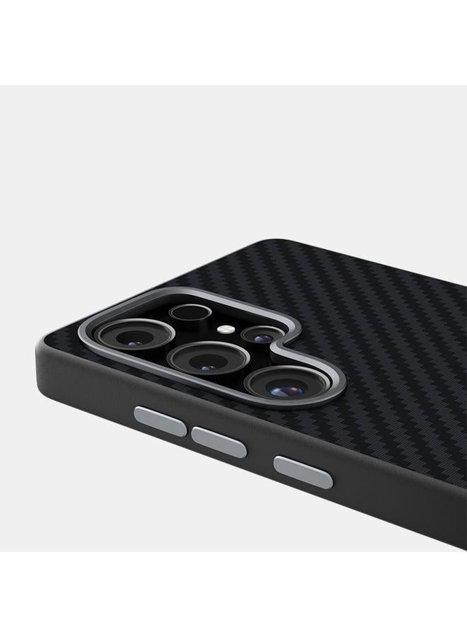 اس-توب جراب لهاتف Samsung Galaxy S25 Ultra 5G من ABEEL C من ألياف الكربون، جراب هاتف MagSafe 6D Micro Relief - Image 5