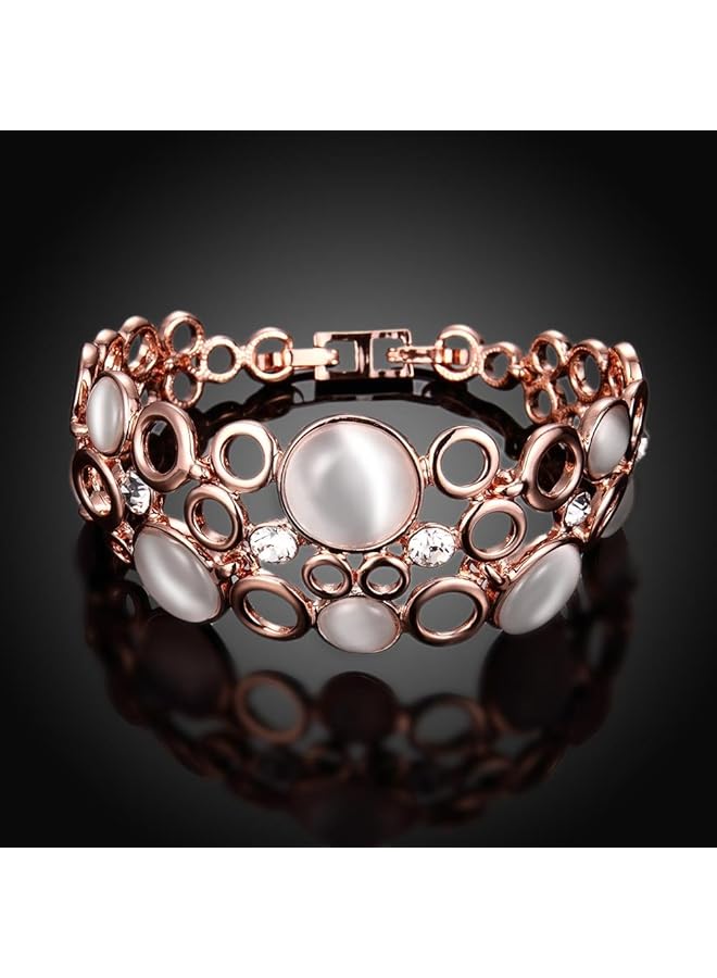 تشيميز أصفر سوار كلاسيكي متعدد الطبقات من حجر الأوبال للنساء والفتيات - Image 2