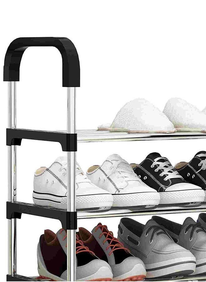  راك ستور  - 4 Tier Stianless Steel Freestanding Shoe Rack Portable Shoe Cabinet Storage Shoe Organizer For Entryway Cloakroom and Living Room - Image 1