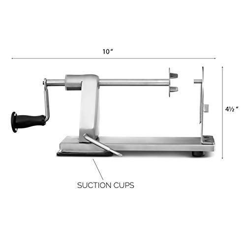 MITBAK Stainless Steel Spiralizer Vegetable Slicer | Industrial-Grade 3-Blade Zoodle Maker | Zucchini spaghetti maker | Great For Salad, Low Carb, Paleo, Vegan, Spaghetti | Suction Base For Non Slip - Image 4