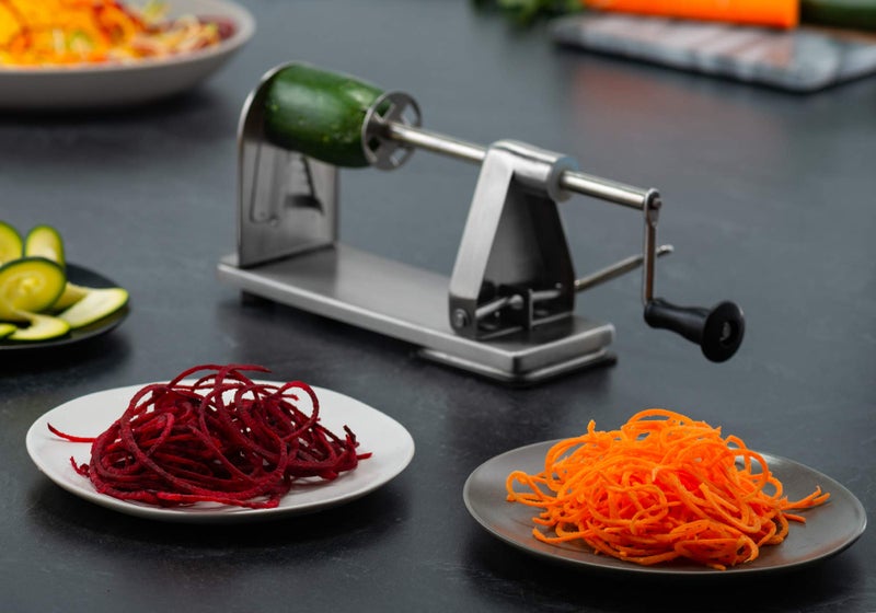 MITBAK Stainless Steel Spiralizer Vegetable Slicer | Industrial-Grade 3-Blade Zoodle Maker | Zucchini spaghetti maker | Great For Salad, Low Carb, Paleo, Vegan, Spaghetti | Suction Base For Non Slip - Image 2