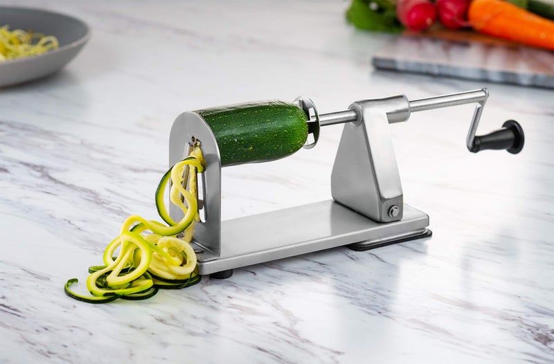MITBAK Stainless Steel Spiralizer Vegetable Slicer | Industrial-Grade 3-Blade Zoodle Maker | Zucchini spaghetti maker | Great For Salad, Low Carb, Paleo, Vegan, Spaghetti | Suction Base For Non Slip - Image 5