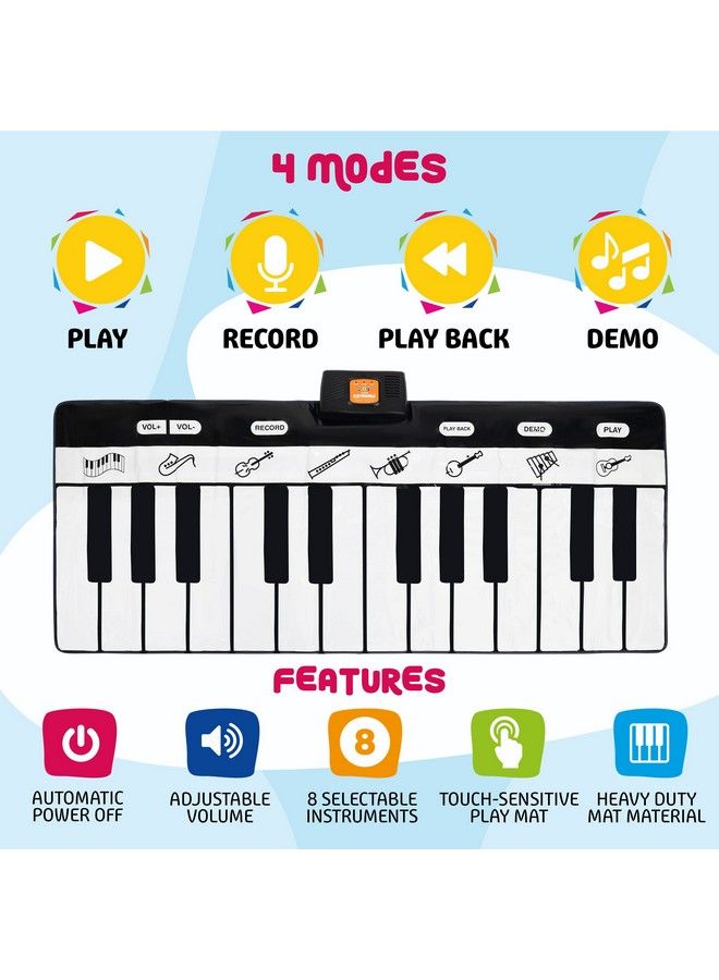 Play22 Keyboard Playmat 71" 24 Keys Piano Play Mat Piano Mat Has Record, Playback, Demo, Play, Adjustable Vol. Best Keyboard Piano Gift For Boys & Girls Original - Image 4