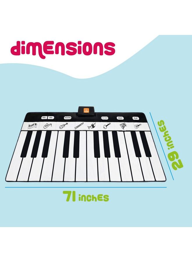 Play22 Keyboard Playmat 71" 24 Keys Piano Play Mat Piano Mat Has Record, Playback, Demo, Play, Adjustable Vol. Best Keyboard Piano Gift For Boys & Girls Original - Image 5