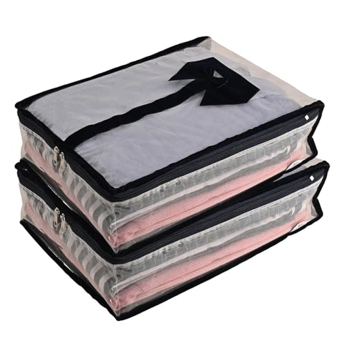 AT Ankit Traders Plastic AT Traders Transparent Shirt Cover Storage Bags for Wardrobe and Closet Organizer with Zipper (Pack of 4), 14 x 39 x 30 Cm - Image 1