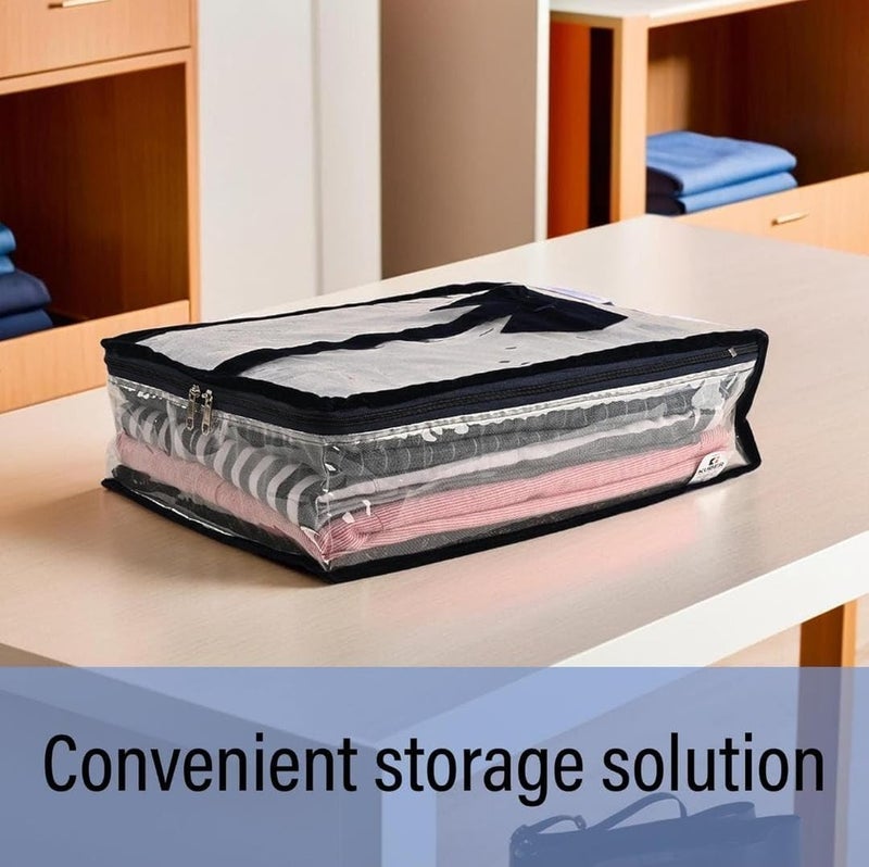 AT Ankit Traders Plastic AT Traders Transparent Shirt Cover Storage Bags for Wardrobe and Closet Organizer with Zipper (Pack of 4), 14 x 39 x 30 Cm - Image 5