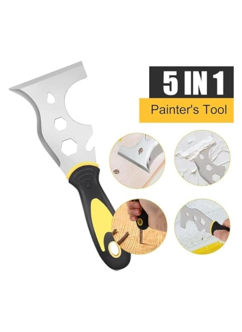 Scraper Tool, Stainless Steel 13-in-1 Painters Tool Professional Multi Paint Stripper Tool Includes Paint Roller, Straight Scraper