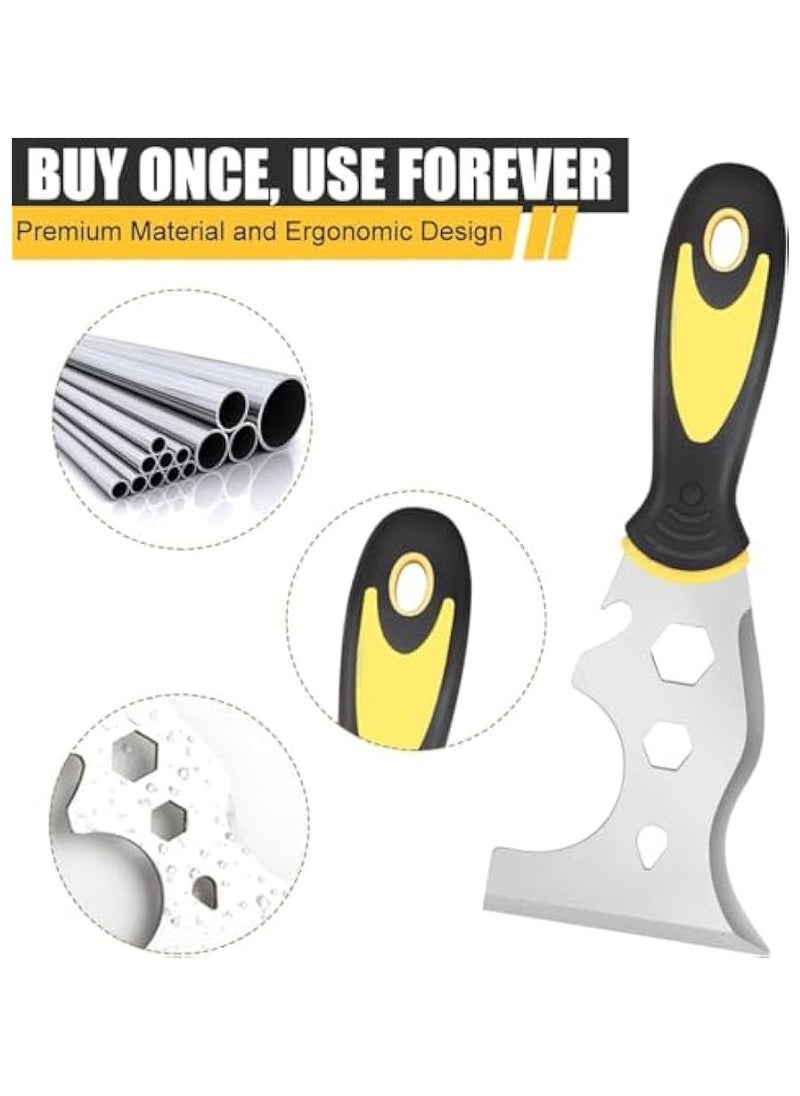 Oasisgalore Scraper Tool, Stainless Steel 13-in-1 Painters Tool Professional Multi Paint Stripper Tool Includes Paint Roller, Straight Scraper  - Image 4