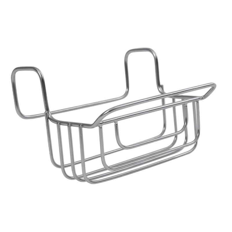 White Hanging Basket Soap Dish Sink Rack Organizer Draining Basket for Sponge - Image 2