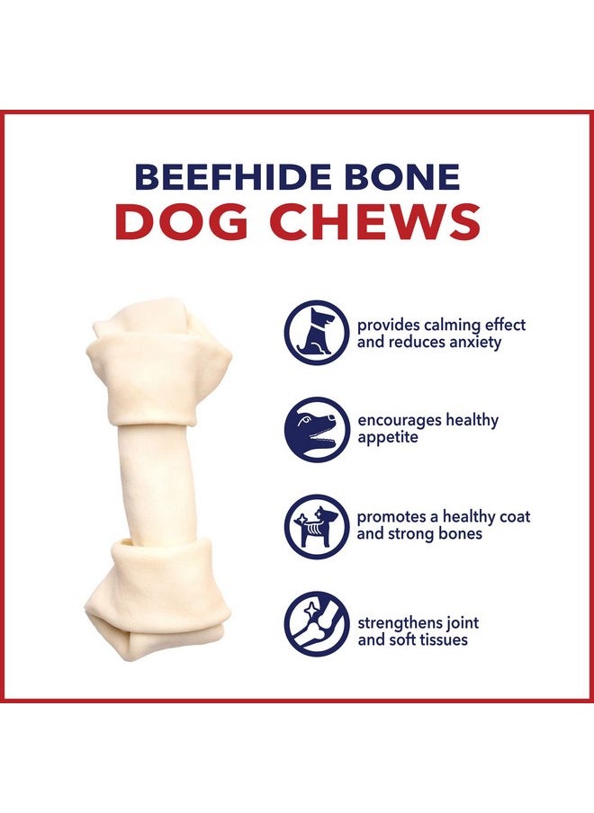 بيت فاكتوري حلوى مضغ للكلاب من Pet Factory American Beefhide مقاس 6-7 بوصات بعظام معقودة - نكهة طبيعية، 10 قطع/عبوة واحدة  - Image 5