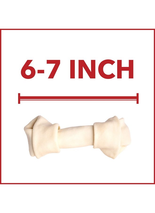بيت فاكتوري حلوى مضغ للكلاب من Pet Factory American Beefhide مقاس 6-7 بوصات بعظام معقودة - نكهة طبيعية، 10 قطع/عبوة واحدة  - Image 3