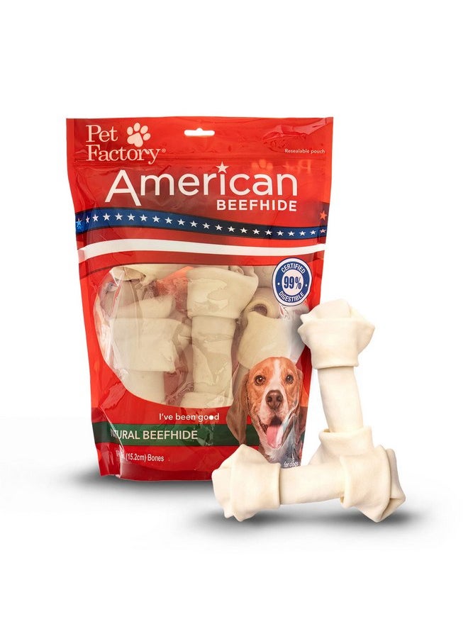 حلوى مضغ للكلاب من Pet Factory American Beefhide مقاس 6-7 بوصات بعظام معقودة - نكهة طبيعية، 10 قطع/عبوة واحدة - pzsku/ZEAAA9405FEA027962547Z/45/_/1737032184/96878b47-7a35-4d3a-be68-897a255904ad