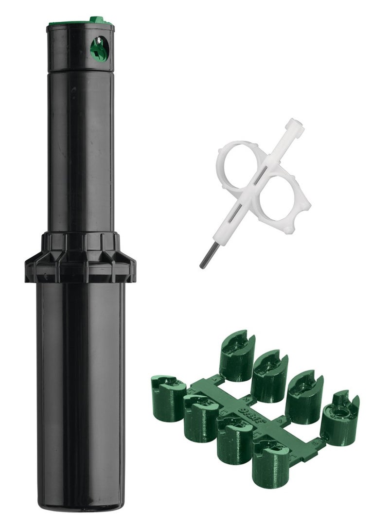 Orbit 55662 Voyager II Professional 4" Adjustable Pop-Up Gear Drive Rotor Sprinkler Spray Head, 40° to 360° Pattern, 25' - 52' Spray Distance (Ten Bonus nozzles Included),Black - Image 5