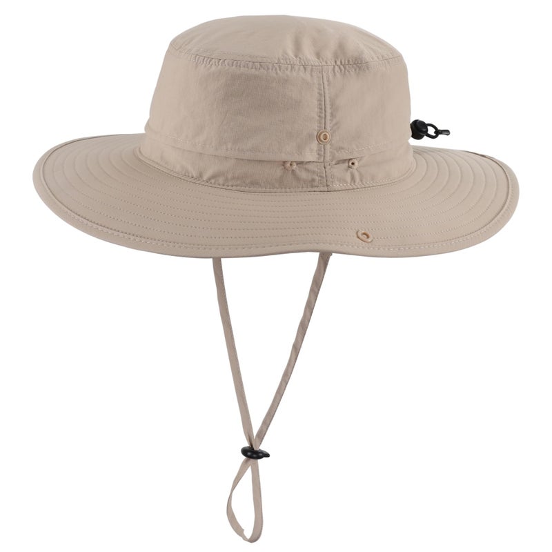 Connectyle Mens Sun Hat UPF 50 Wide Brim Bucket Hat for Fishing Hiking Gardening Summer Breathable Cowboy Hat Light Khaki - Image 2