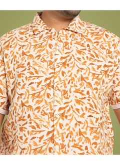 Instafab Plus Men's Brown Foliage Strokes Shirt  - Image 1