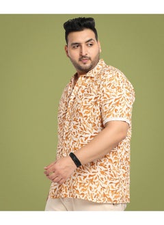 Instafab Plus Men's Brown Foliage Strokes Shirt  - Image 3