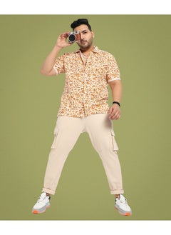 Instafab Plus Men's Brown Foliage Strokes Shirt  - Image 4