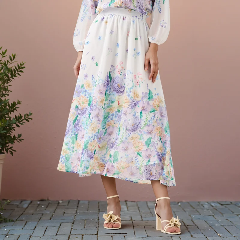 2Xtremz 2Xtremz Floral Print Midi Skirt