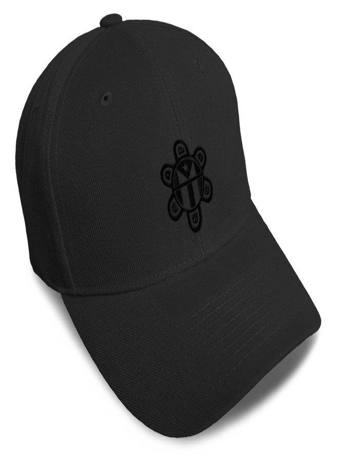 Speedy Pros Baseball Cap Puerto Rico Flag Sol Taino C Embroidery Flags Round Country Flag Acrylic Puerto Rico Dad Hats for Men & Women Black Design Only - Image 1