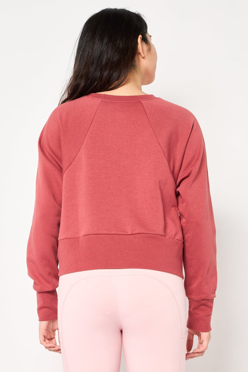 Nike Women Loose Fit Brand Logo Long Sleeve Outdoor Sweatshirt, Rust - Image 4