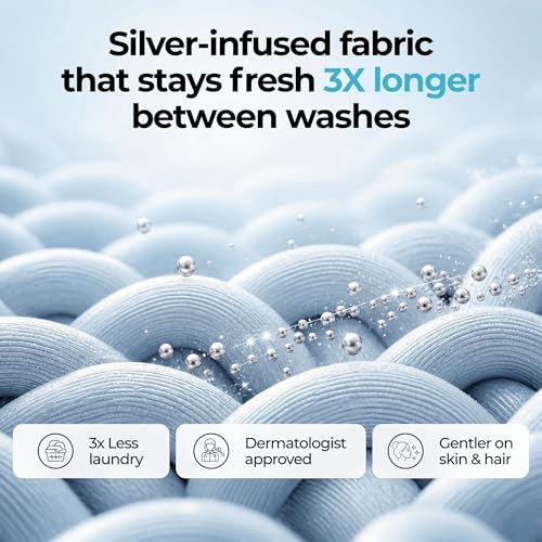 Silvery Silver Infused Bed Sheets Set - Ultra-Soft Temperature-Regulating Fabric with Self-Cleaning Technology™ that Stays Fresh 3X Longer for Hygienic Sleep - Image 4