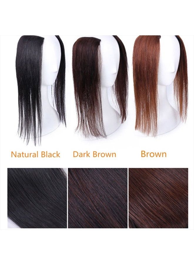 Aosome 2 Pieces Black Clip in Hair Extensions Human Hair 14inch,Straight hair Hairpiece About 25g/pc,Cand Be Dyed - Image 4