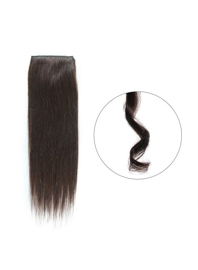 Aosome 2 Pieces Black Clip in Hair Extensions Human Hair 14inch,Straight hair Hairpiece About 25g/pc,Cand Be Dyed - Image 3