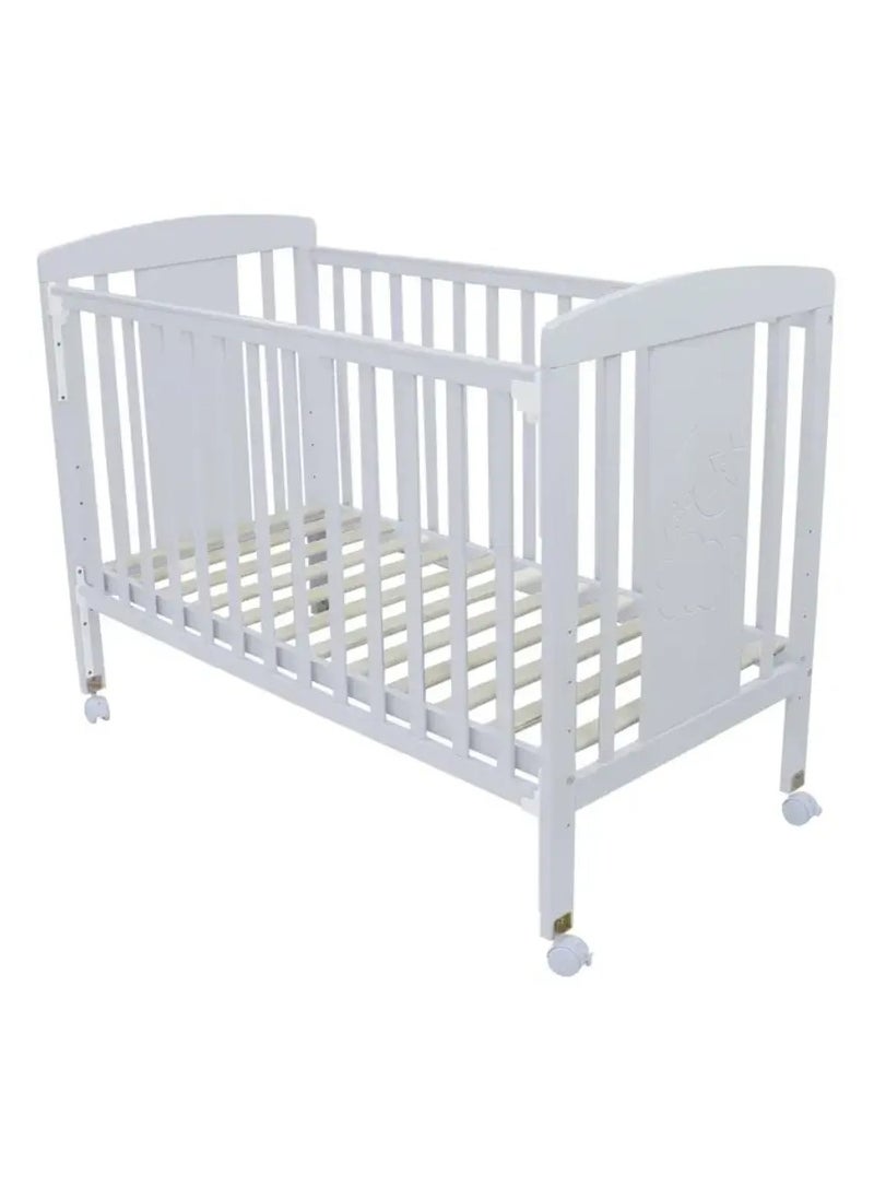 Spectrum - Elegant Wooden Baby Cot : Five Adjustable Height-White - Image 1