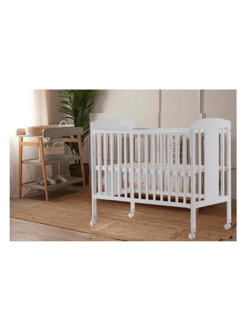 Spectrum - Elegant Wooden Baby Cot : Five Adjustable Height-White - Image 1