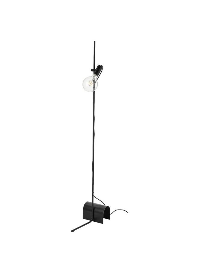 erorex Floor lamp with light bulb, black/clear glass  - Image 1