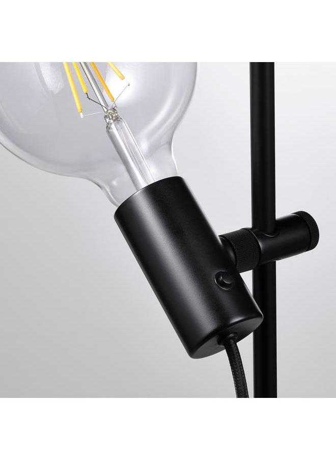 erorex Floor lamp with light bulb, black/clear glass  - Image 2
