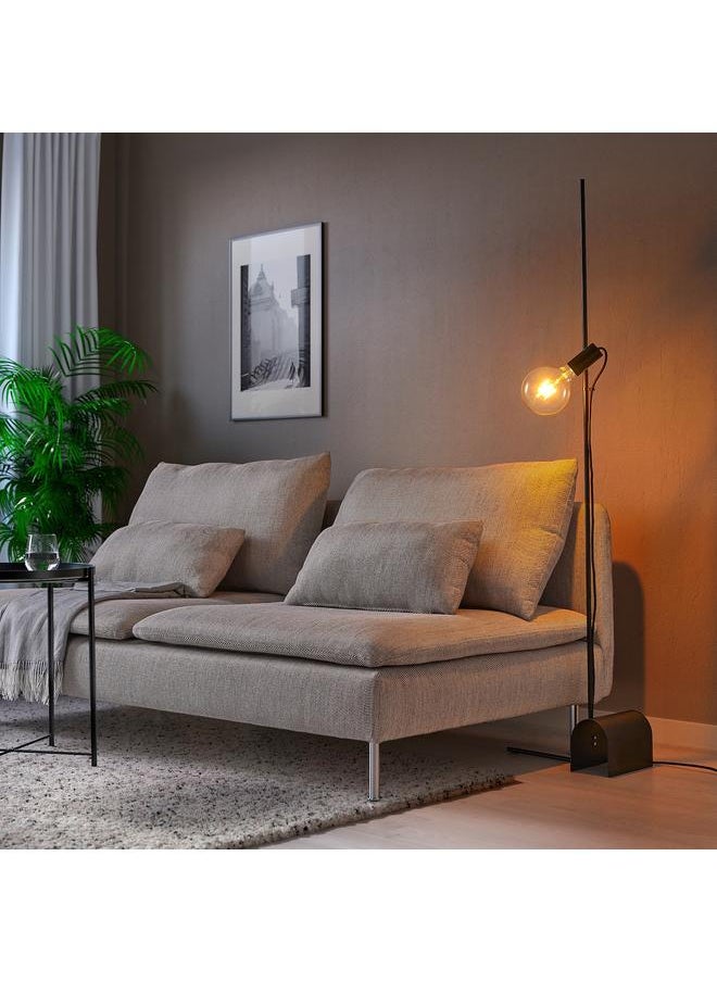 erorex Floor lamp with light bulb, black/clear glass  - Image 4