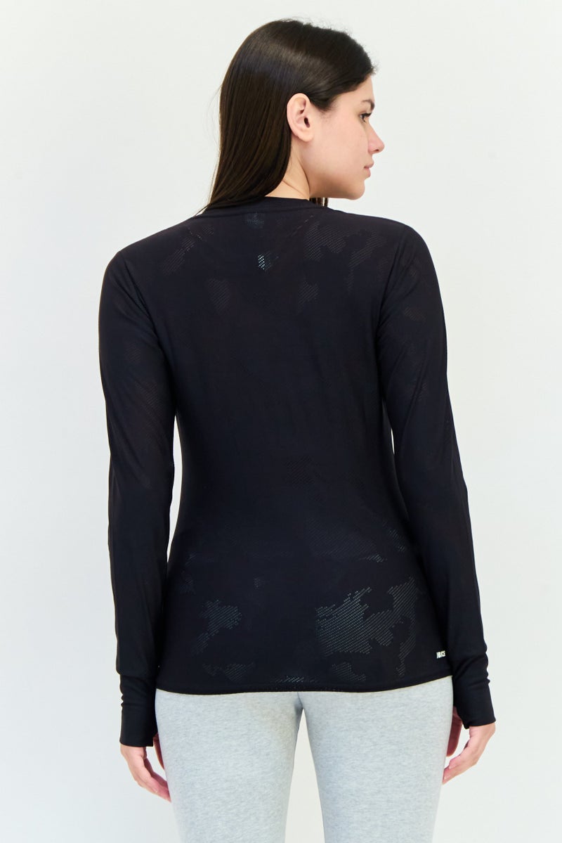 New Balance Women Fitted Fit Long Sleeve Training Top, Black  - Image 3
