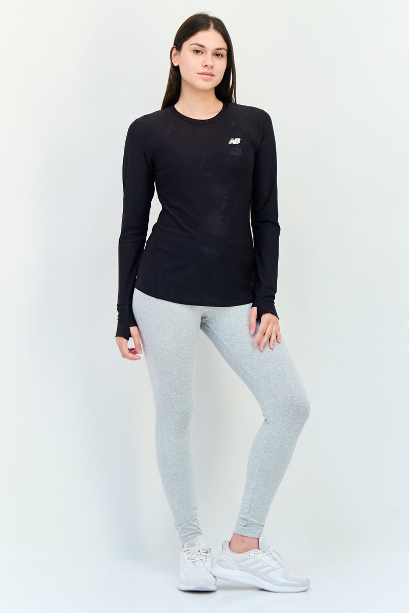 New Balance Women Fitted Fit Long Sleeve Training Top, Black  - Image 4