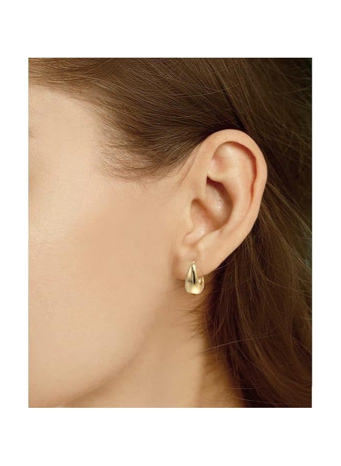 Fayrouz Jewellery Small hoop earrings for women 18k gold plated, barber earrings for women  - Image 2