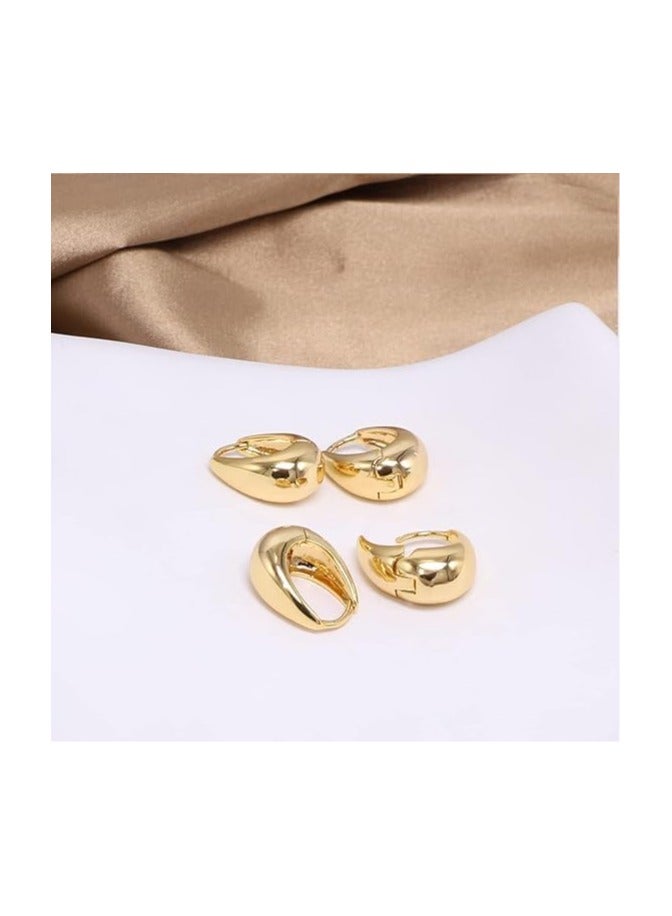 Fayrouz Jewellery Small hoop earrings for women 18k gold plated, barber earrings for women  - Image 3