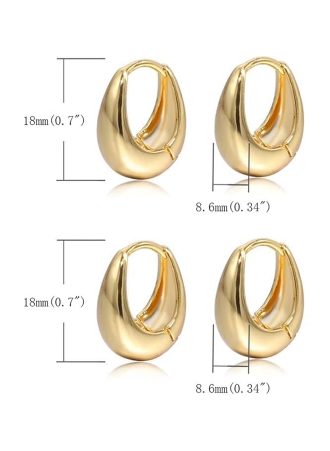 Fayrouz Jewellery Small hoop earrings for women 18k gold plated, barber earrings for women  - Image 4