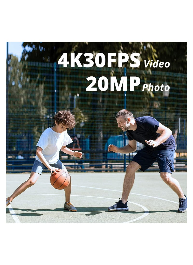 Akaso - Brave 4 Pro 4K30FPS Action Camera - 131ft Waterproof Camera with Touch Screen Advanced EIS Remote Control 5X Zoom Underwater Camera Support External Mic - Image 1
