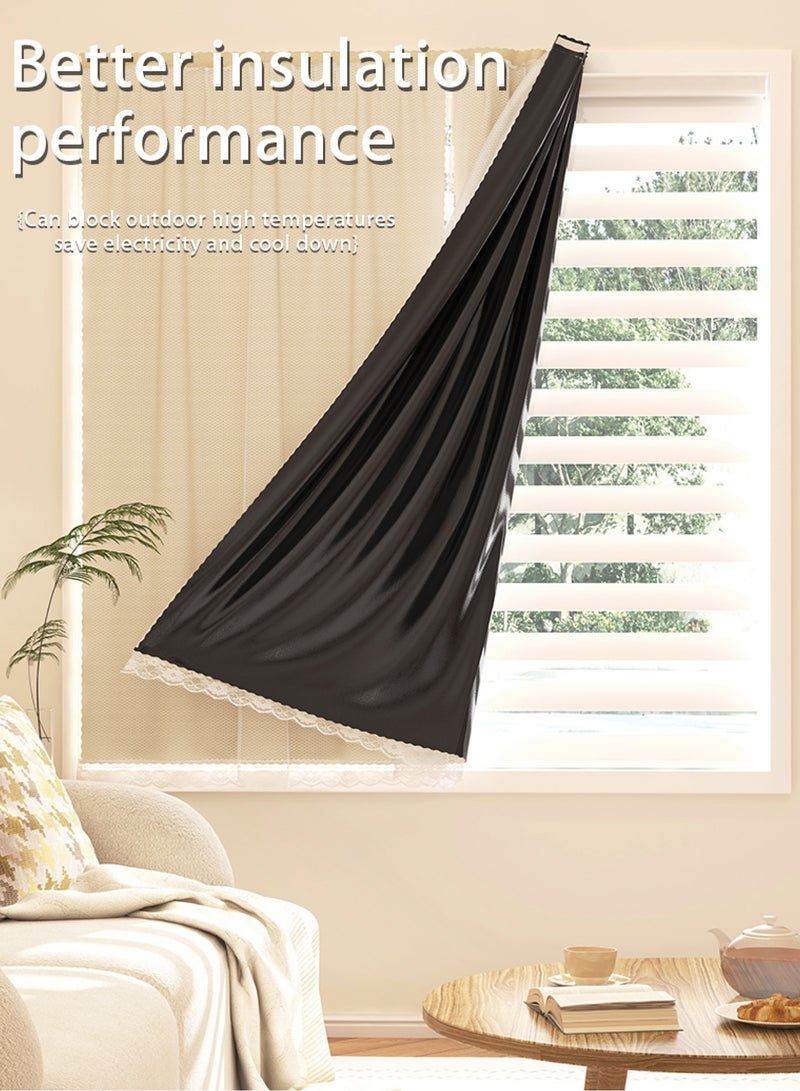 Namalu 100% Blackout Curtain, Double Layer with Voile, Self-adhesive and Portable, Easy to install, Sun Protection, Heat Insulation, Privacy Protection, Short Length, Suitable for Various Room Types, Bedroom Curtains, Bedroom Decoration, Modern Curtains - Image 2