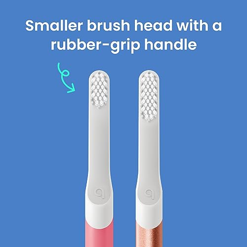 Quip Sonic Toothbrush for Kids - Timed Electric Toothbrush with Small Replaceable Brush Head - Soft Bristles, Rubber Handle, 3 Month Battery Life - Travel Toothbrush - Pink - Image 5