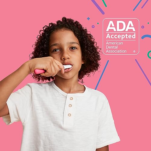 Quip Sonic Toothbrush for Kids - Timed Electric Toothbrush with Small Replaceable Brush Head - Soft Bristles, Rubber Handle, 3 Month Battery Life - Travel Toothbrush - Pink - Image 4