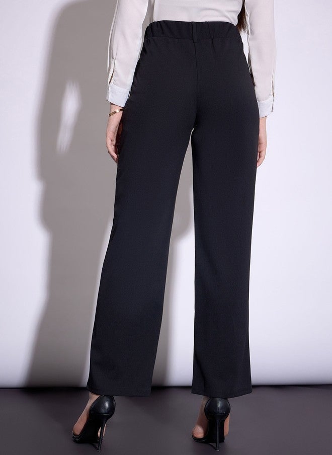 SASSAFRAS Black Parallel Trousers for Women - Image 3