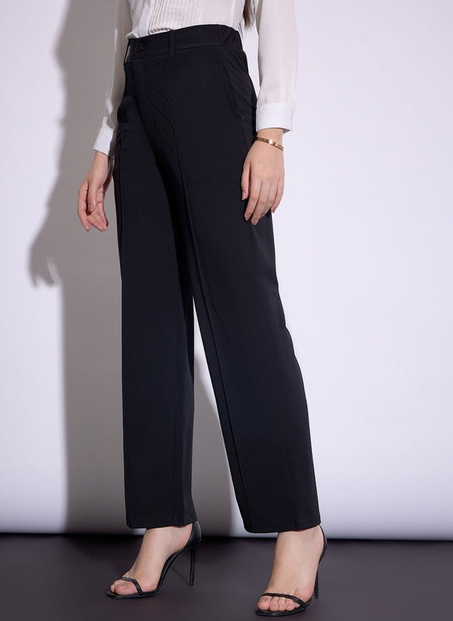SASSAFRAS Black Parallel Trousers for Women - Image 2